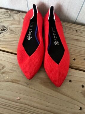 Rothy's Women's Bright Red Pointed Knit Flats